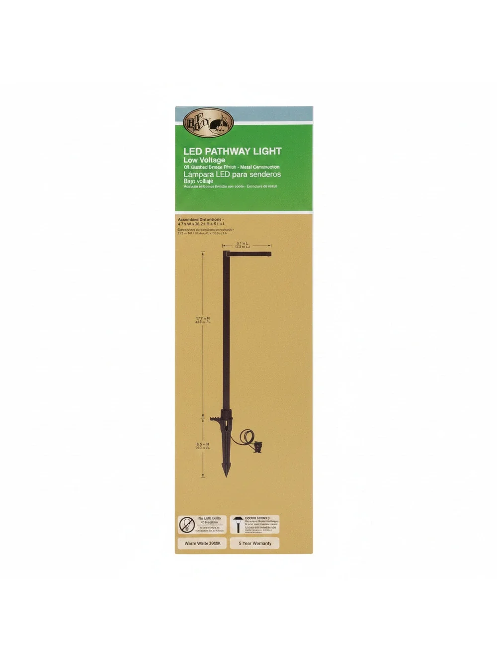 Hampton Bay LED Pathway Light, Low Voltage, Oil-Rubbed Bronze Finish, Warm White